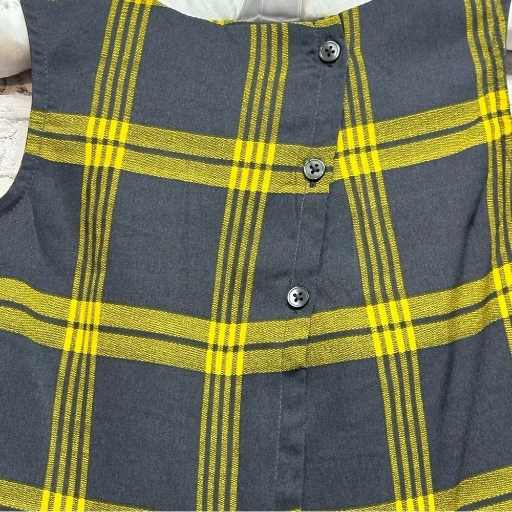 OLD NAVY Black Yellow Size 5T Sleeveless Plaid Toddler Kids Top